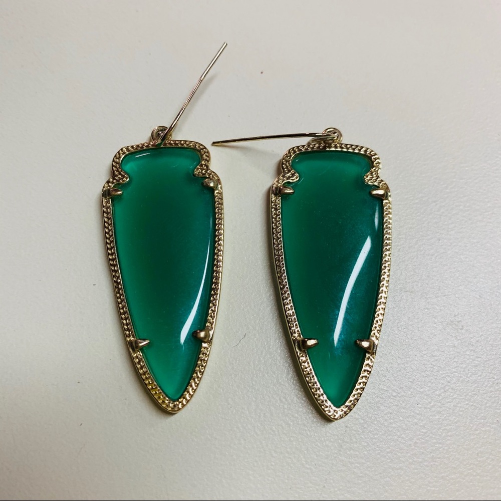 Kendra Scott Arrow Emerald Earrings
